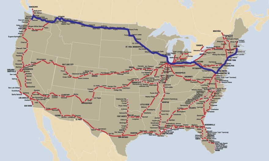 Amtrak Routes Map